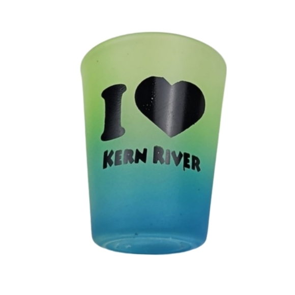 Ombre Shotglass I Love Kern River Green Blue - Picture 2 of 6